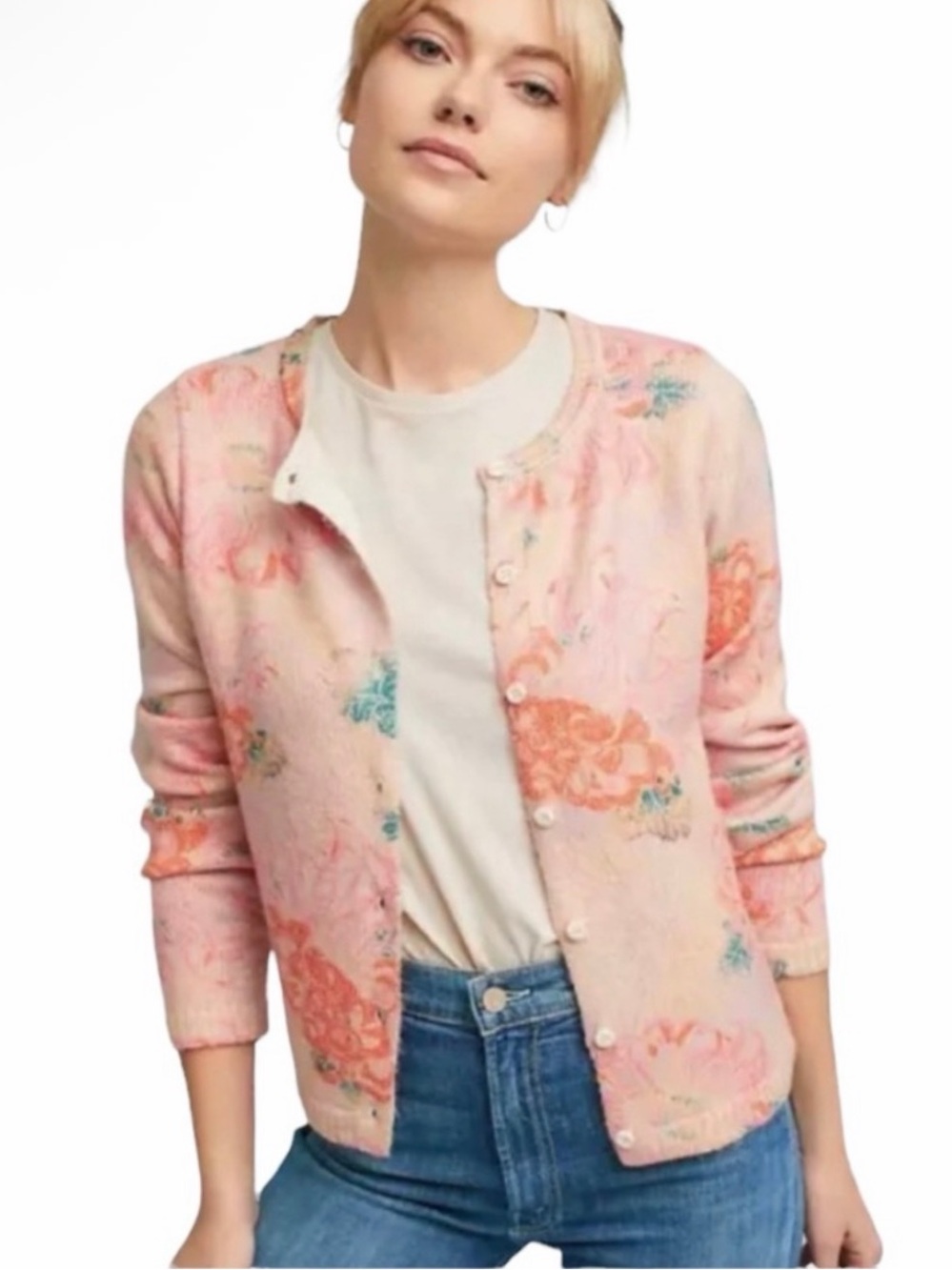 Anthropologie Postmark Deven Floral Cardigan - XS